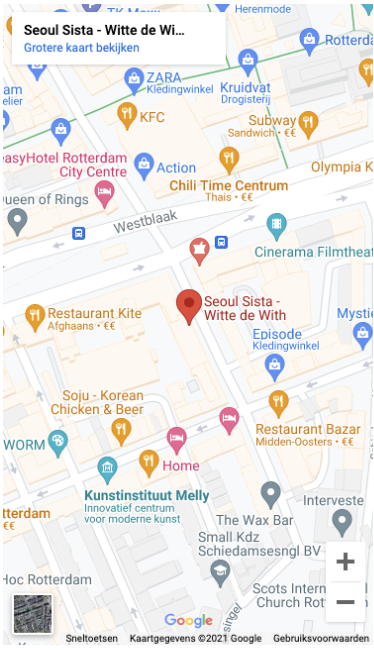 Een afbeelding van de google maps locatie van Seoul sista
